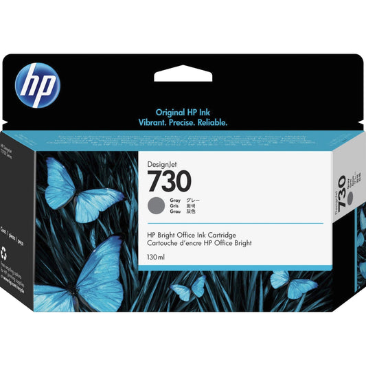 HP 730 (P2V66A) oriģinālā tintes kasetne - pelēks, 1 iepakojums, Designjet, augstas kvalitātes drukāšanai.