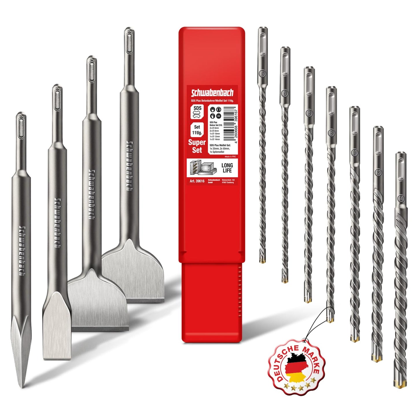 SDS-plus urbju un kalta komplekts SCHWABENBACH® 11 daļas