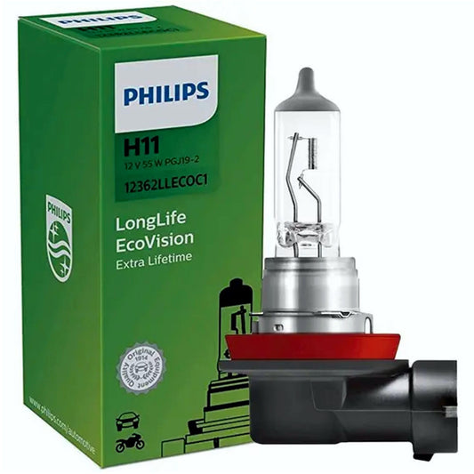 Philips 12362LLECOC1 LongLife EcoVision H11 priekšējā lampa 12362LLECOC1, 1 gabala kartons