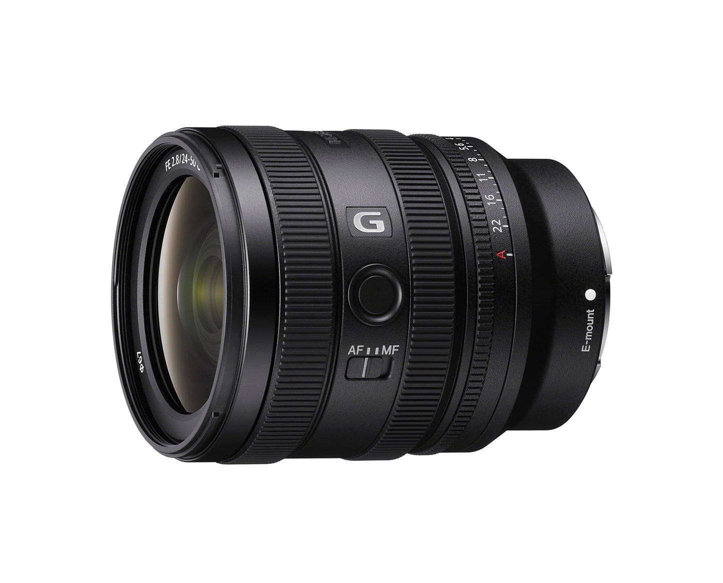 Sony SEL2450G F2.8 kompakts tālummaiņas objektīvs (24-50mm, f2.8, G objektīvs, augsta asums, ātrs autofokuss, ideāli piemērots filmām, iekšējā stabilizācija, ideāli piemērots droniem, piemērots A7, ZVE10, A6000, E-Mount)