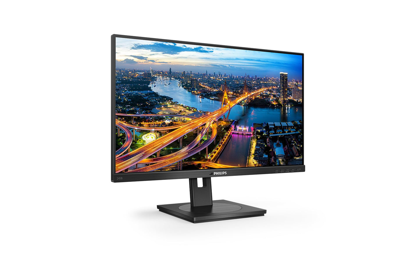 PHILIPS 245B1-24 Monitor - QHD 2560x1440, 75Hz, height adjustable, DVI, HDMI, DisplayPort, USB hub, black