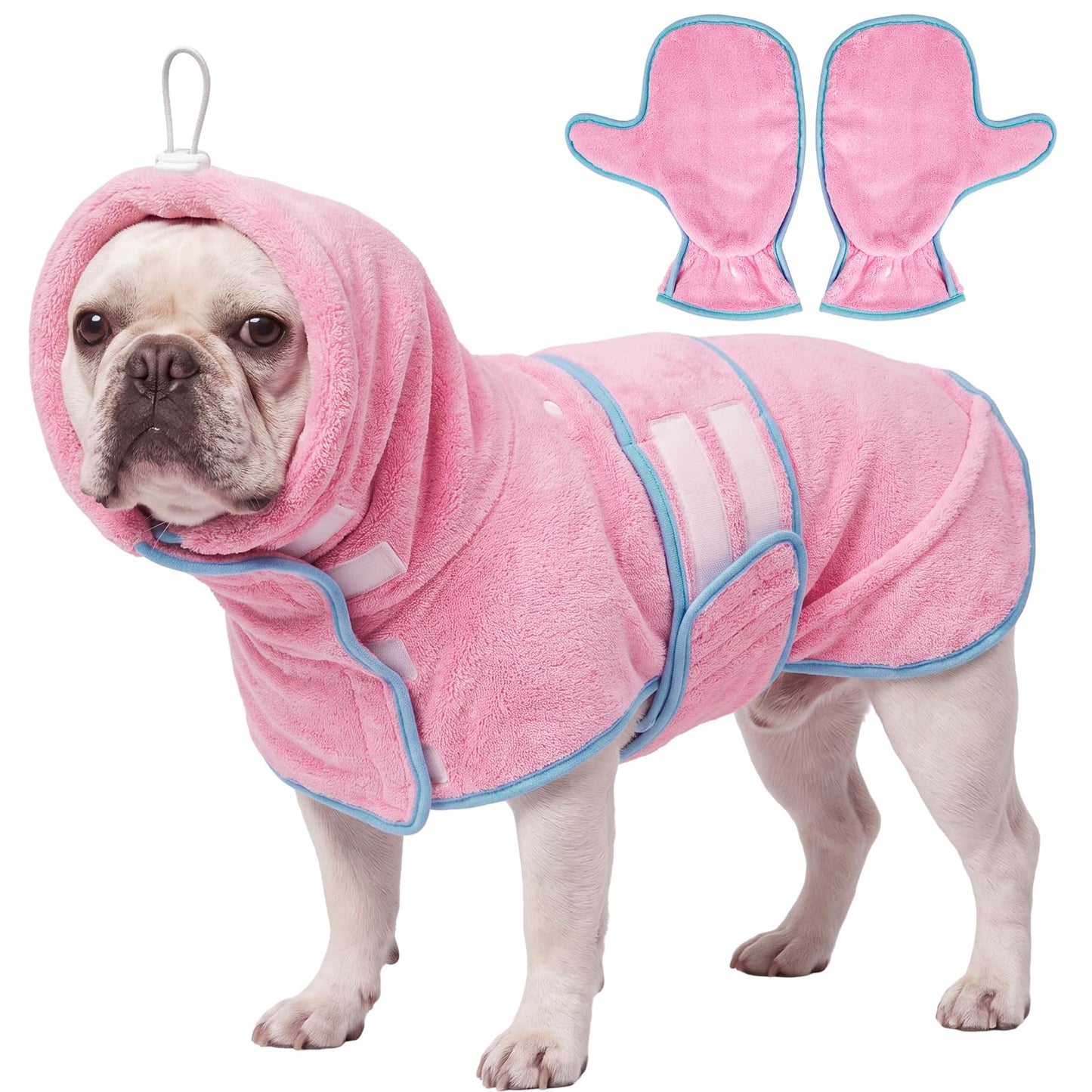Suņu peldmētelis CITÉTOILE ar ķepu aizsardzību baseinam un lietum, rozā, XS