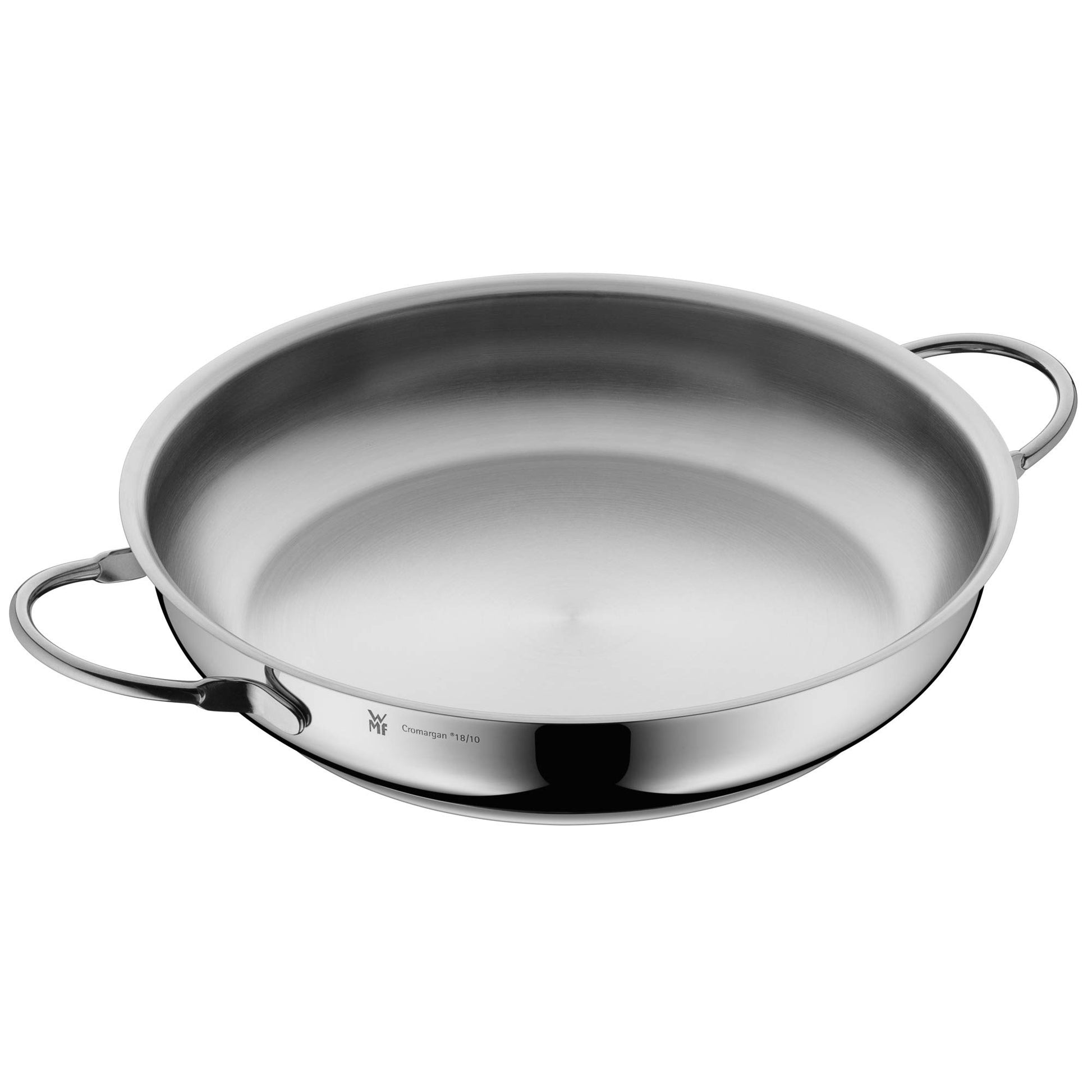 WMF Profi 24 cm panna - nerūsējošā tērauda, indukcijai, pulēts Cromargan, bez pārklājuma, cepeškrāsnij piemērota