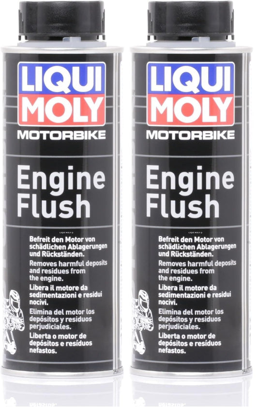 Liqui Moly Motorbike Engine Flush - motociklu motora skalošanas līdzeklis, 250 ml, motociklu eļļas piedeva, Art.-Nr.: 1657 (2 gab.)