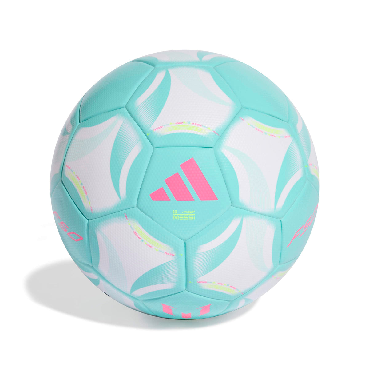 Futbola bumba adidas Messi League, White/Flash Aqua/Halo Mint/Lucid Pink, 5. izmērs