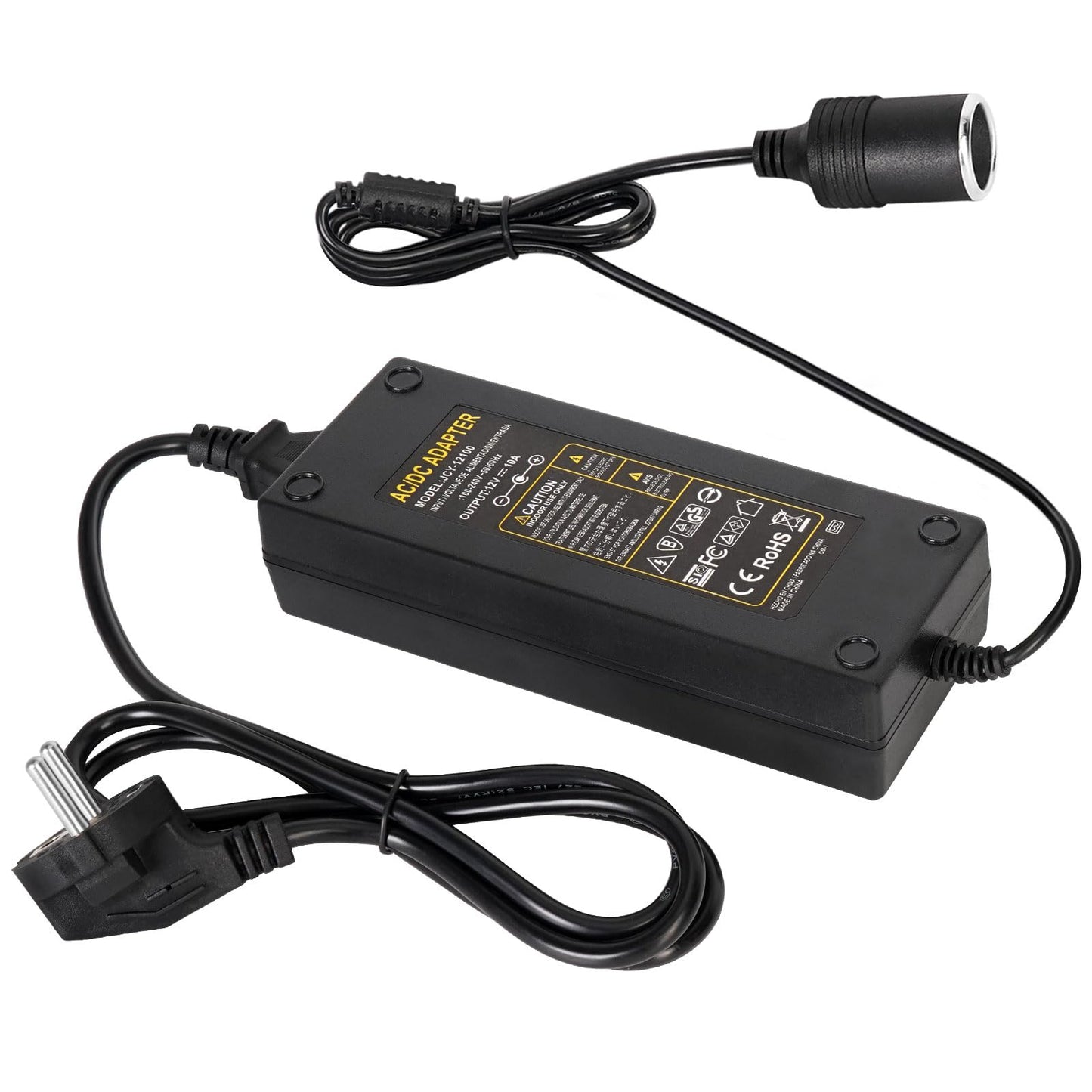 Sprieguma pārveidotājs 230V uz 12V, KFZ tīkla adapteris 10A 120W