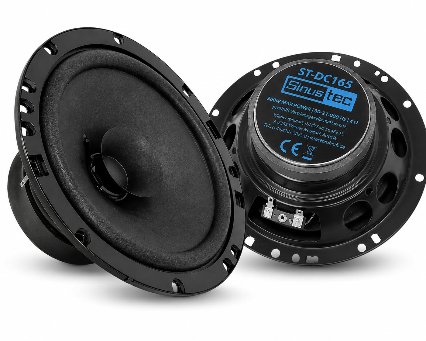 Automašīnas skaļruņi Sinustec ST-DC165 16cm Dual Cone pāris, 300 W, 150 W RMS, 4 Ohm
