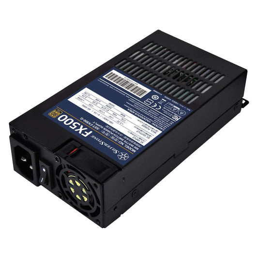 Silverstone SST-FX500-G - 500W 80 Plus Gold quiet PC power supply with 40mm fan, ideal for efficient performance.