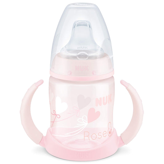 Bērnu dzeramā pudele NUK Baby Rose First Choice, necaurlaidīga, 150 ml, 6–18 mēneši, 1 gab., rozā
