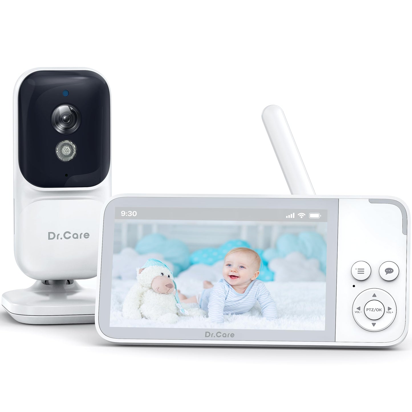 Baby monitors ar kameru Dr.Care bez Wi-Fi, 3,5 collu, loop ieraksts, VOX, 300m