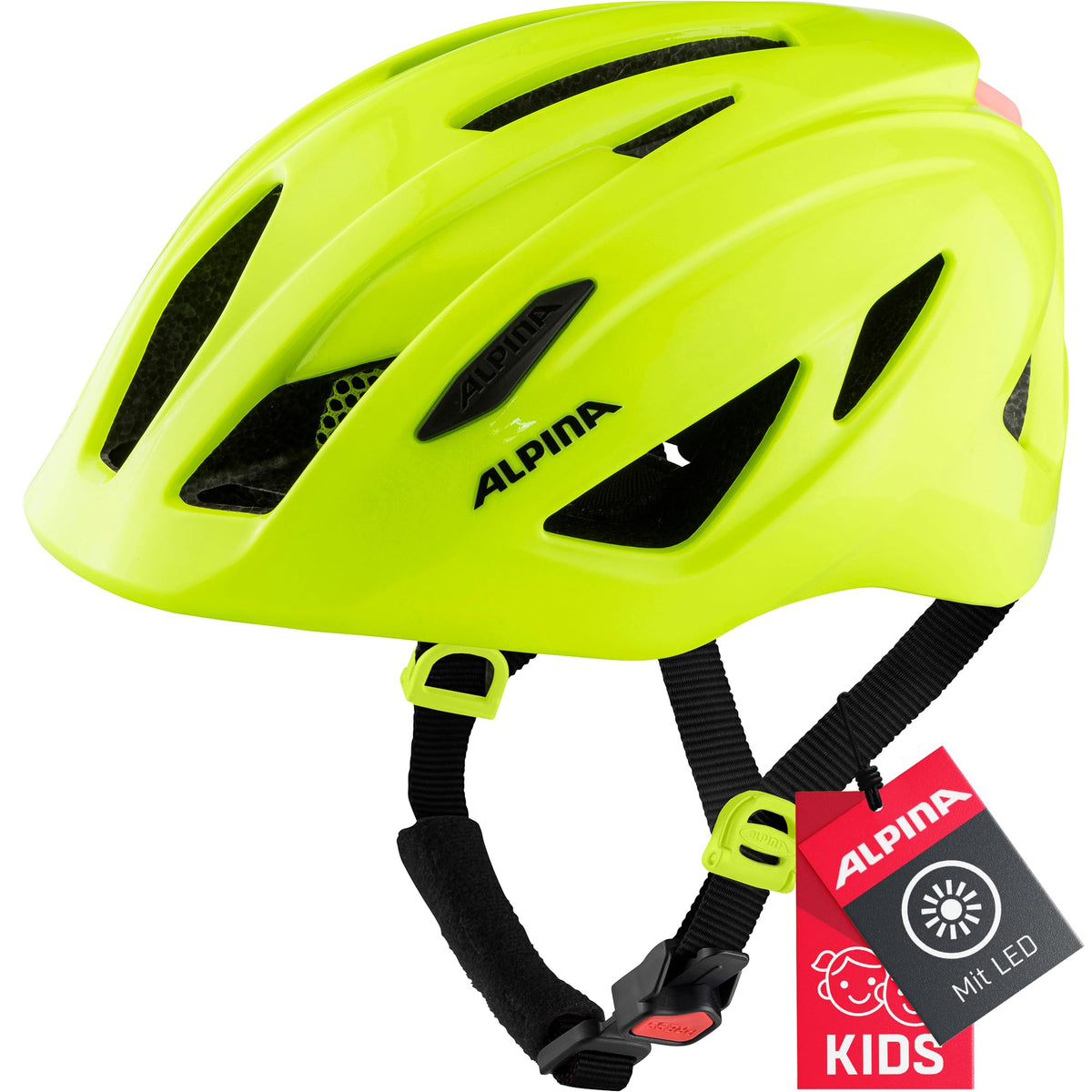 Bērnu velosipēda ķivere ALPINA PICO Flash, be Visible Gloss, 50-55 cm