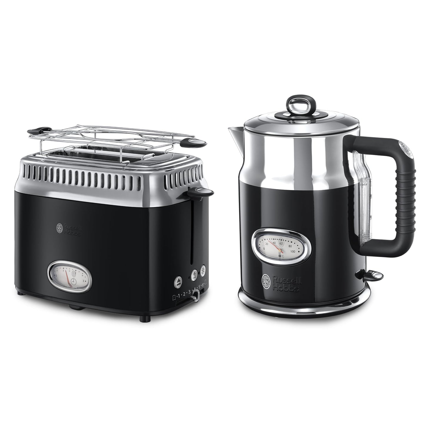 Tējkanna un tosteris Russell Hobbs Retro melns
