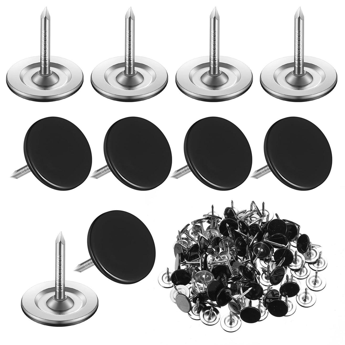 100 gab. polsterējuma naglas, melnas kniedes, plakanas kniedes, plakana galva, dekoratīvas piespraudes 11 x 13 mm dēlim, pasaules kartes, korķa tāfeles, sienas, dīvāna, atzveltnes un mēbeļu naglas