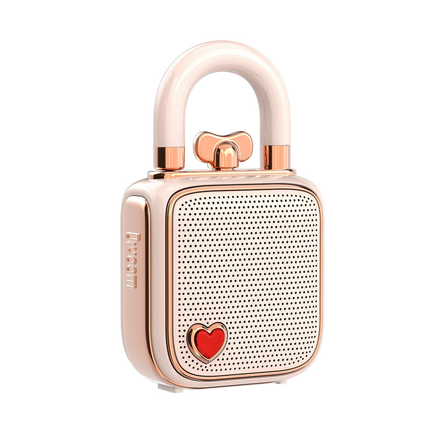 divoom Love-Lock Bluetooth skaļrunis, mazs pārnēsājams mūzikas kaste, bezvadu stereo pārošana retro skaļrunis, jauka galda dekors, meitenēm, rozā