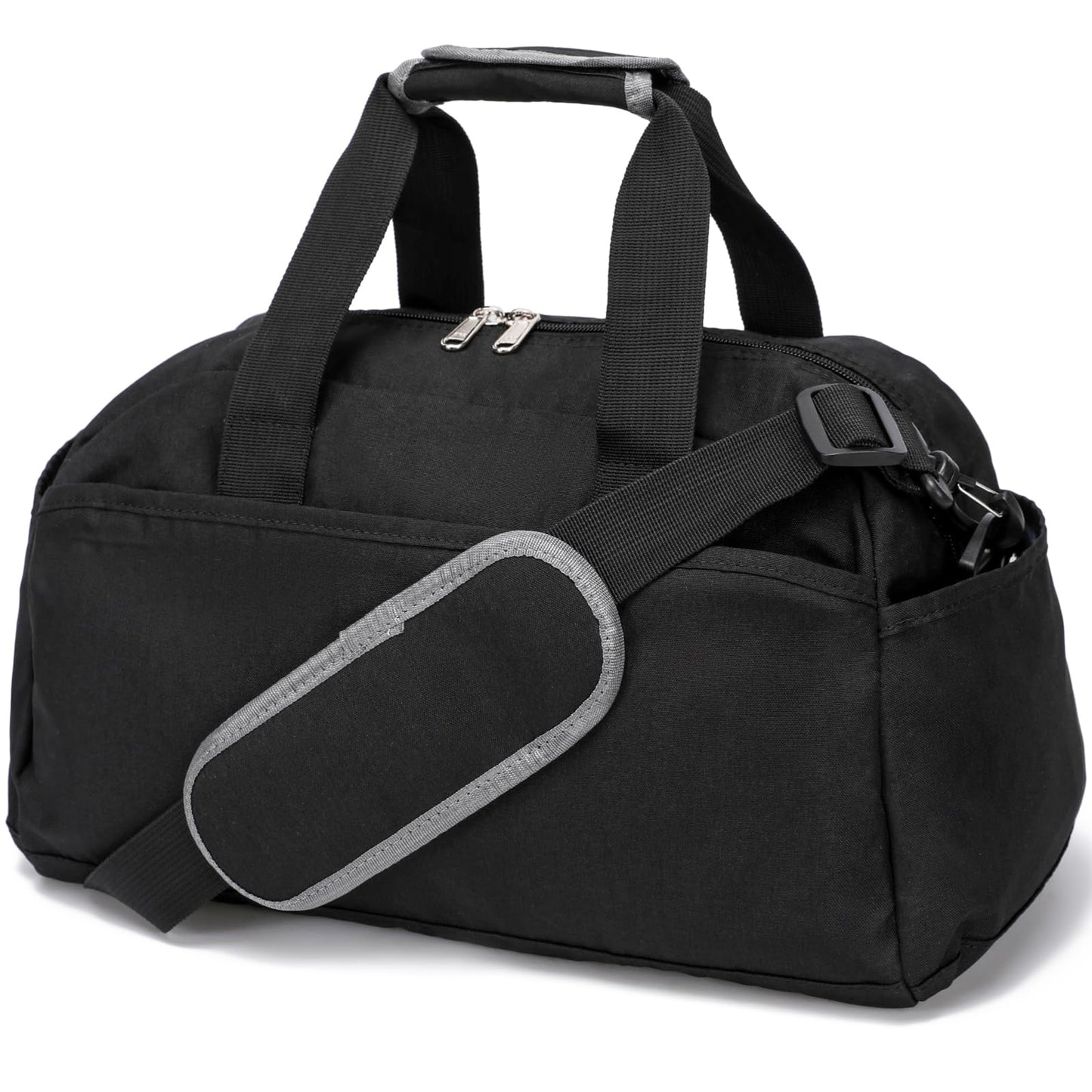 Sporta soma sievietēm un vīriešiem, Kleine Sporttasche, 35,6 cm (14 Zoll), mini audekla soma ceļojumiem un sportam, melna, 14in x 8in x 8in