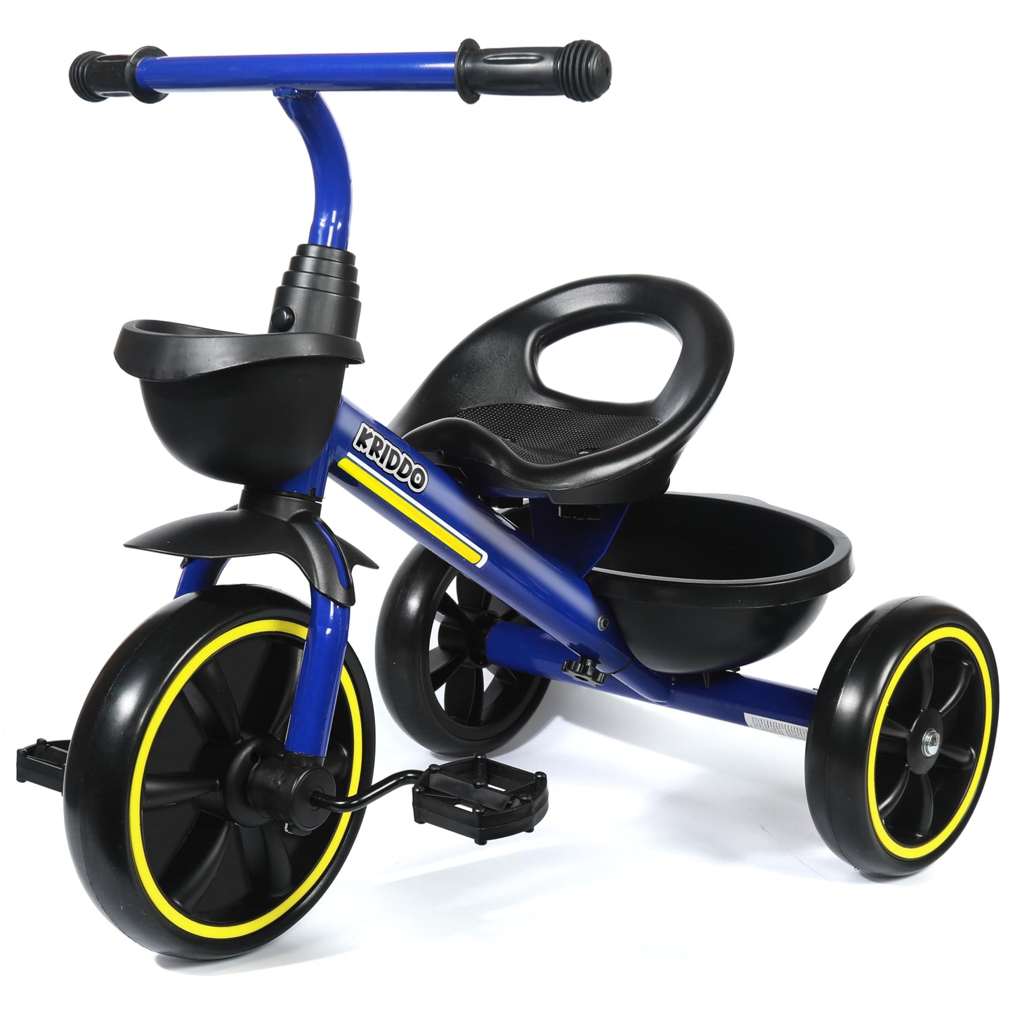 Bērnu trīsritenis KRIDDO no 2 gadiem, 24 mēneši līdz 5 gadiem, mācību trīsritenis, dāvana mazuļiem, zils
