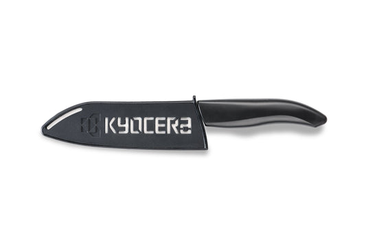 KYOCERA naža aizsargs - melns plastmasas aizsargapvalks 13-15 cm virtuves nažiem, bez naža, drošai uzglabāšanai.