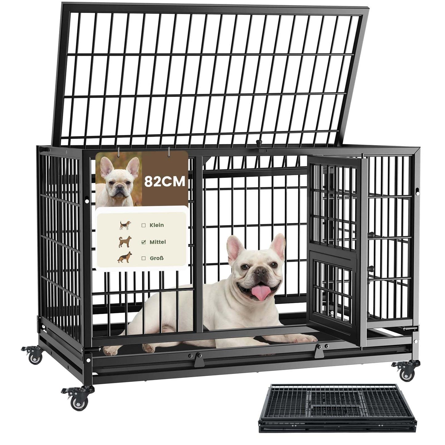 Gardner Pet salokāms suņu būris, 82 x 52 x 56 cm, melns