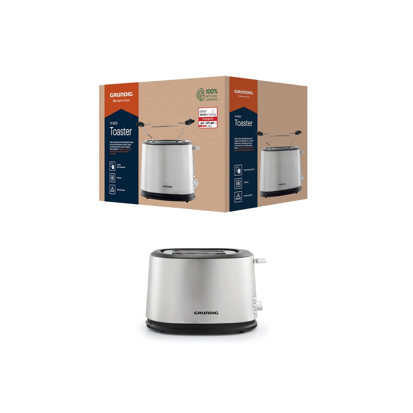 Grundig TA 5620 tosteris, sudraba/melns