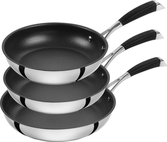 ZWILLING CORNELIA POLETTO frying pan set - 3 pieces (20cm, 24cm, 28cm), 4-layer non-stick coating, stainless steel, induction compatible