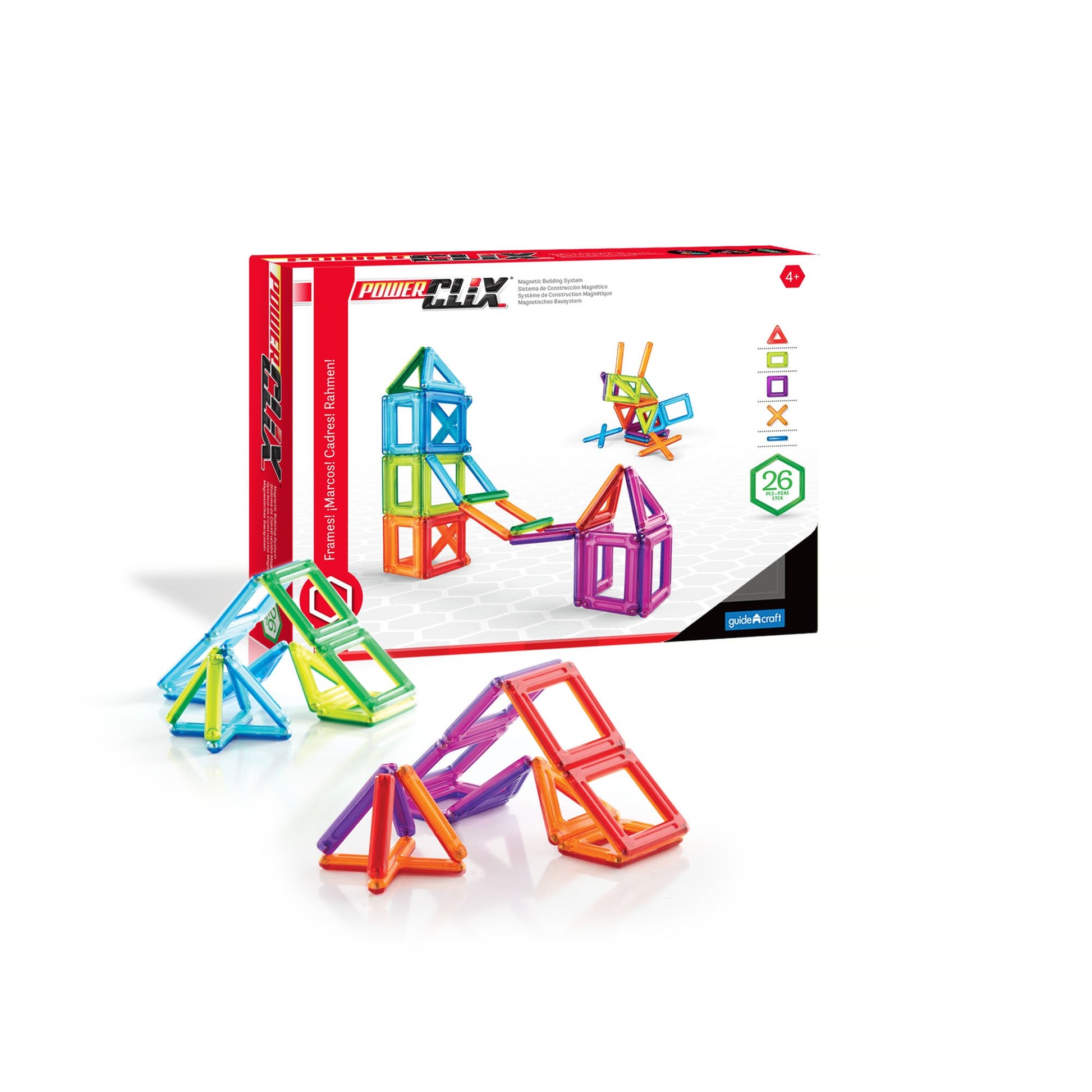 Guidecraft Power Clix konstrukcija - 26 daļas, daudzkrāsains, attīsta radošumu un motoriku.