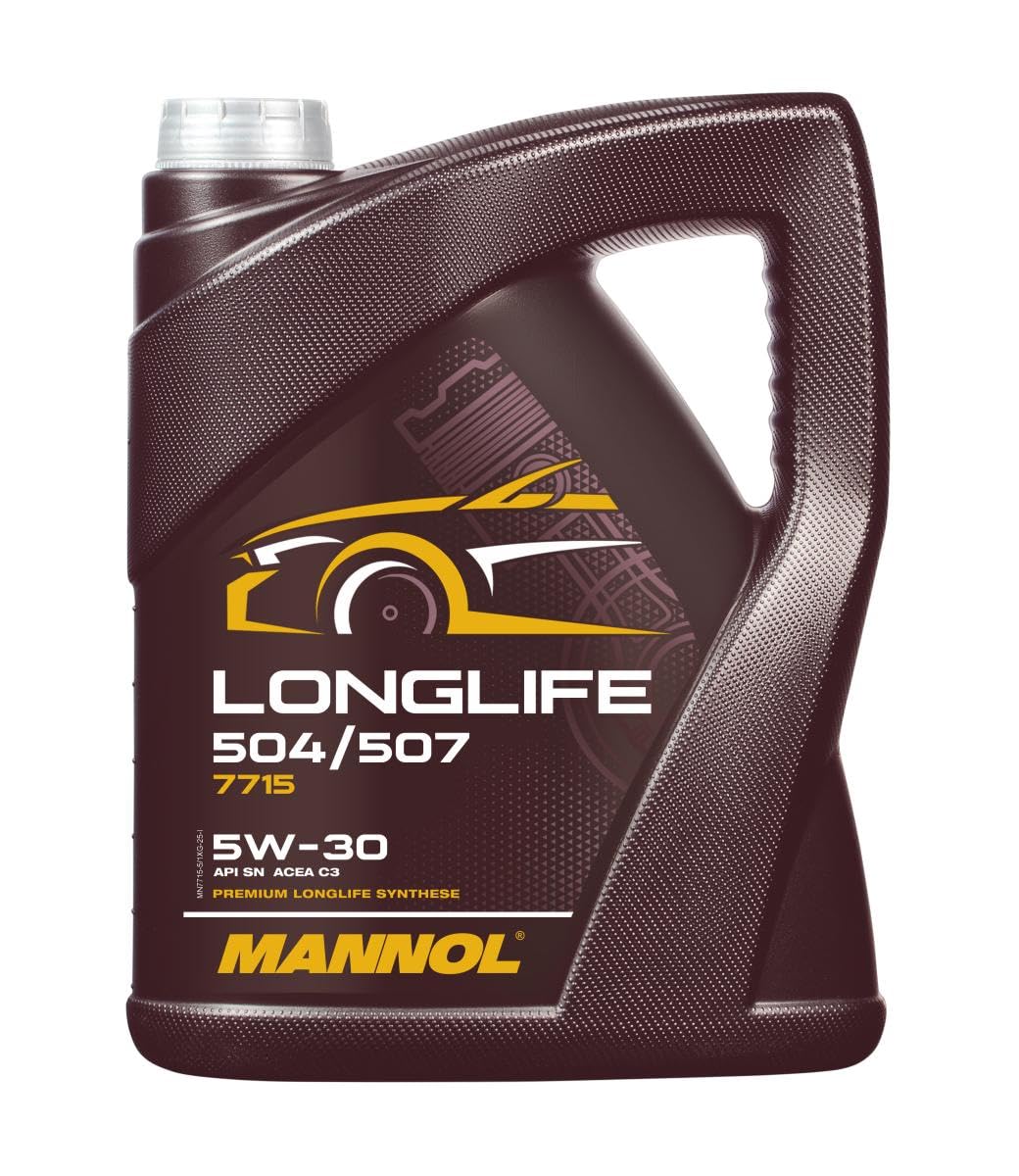 Motoreļļa MANNOL 7715 Longlife 5W-30 504/507, sintētiska, ACEA C3, 5L