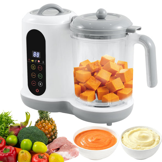 Babynahrungszubereiter ar 400ML tvaicētāju un blenderi, ar 4 iepriekš iestatītiem režīmiem, automātisku vārīšanu un malšanu, pašattīrīšanos, skārienekrāna vadību