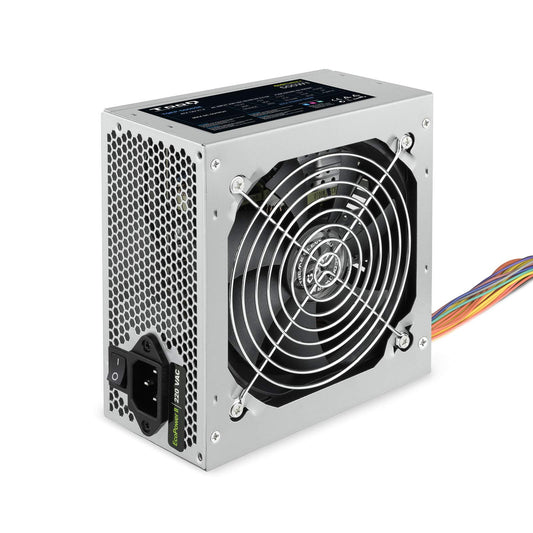 TooQ TQEP-500SSE - 500W Ecopower II power supply with active PFC, quiet 120mm fan, automatic speed control, silver color.