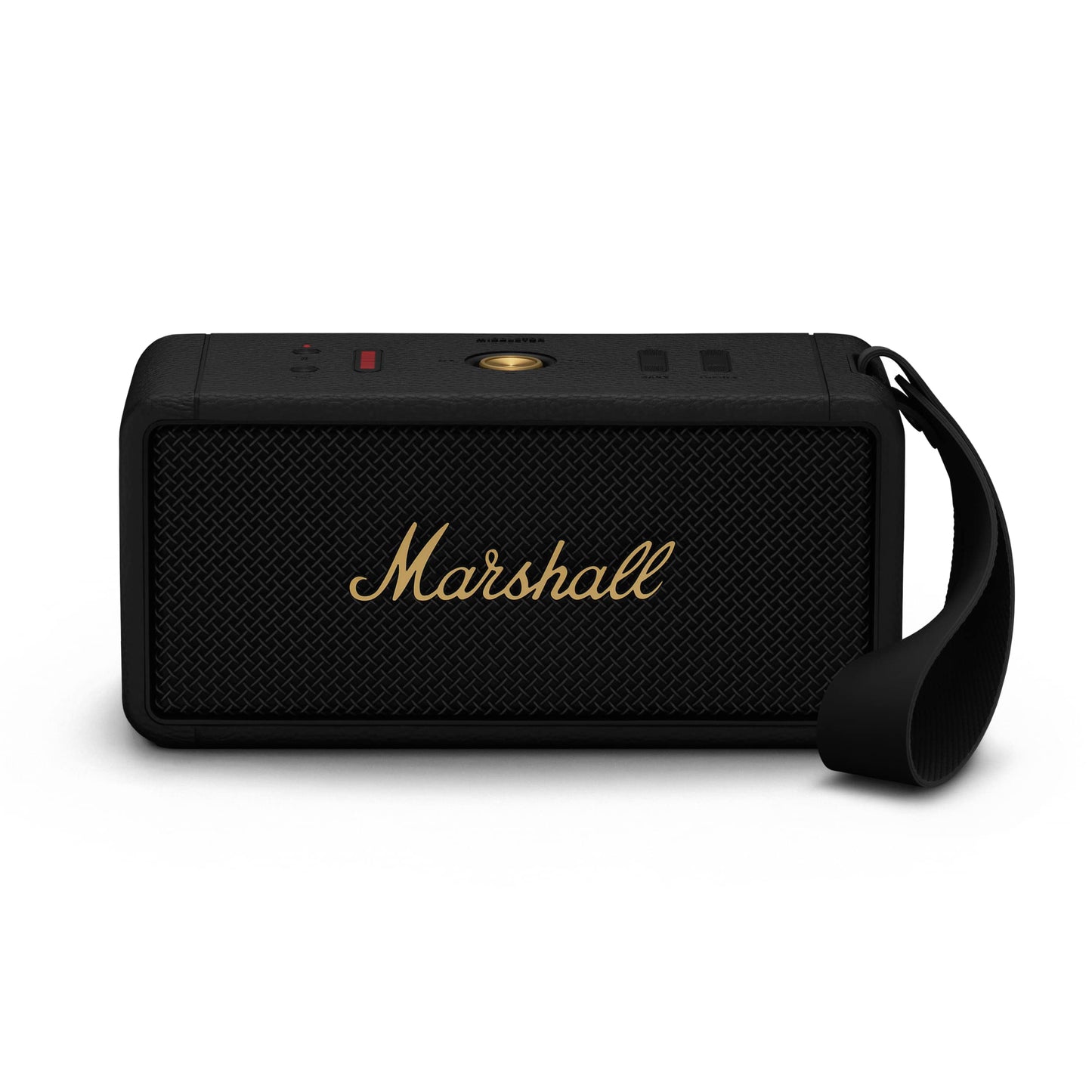 Marshall Middleton bezvadu portatīvais Bluetooth skaļrunis, vairāk nekā 20 stundas portatīvā spēles laika, ūdensizturīgs IP67 – melns un misiņš