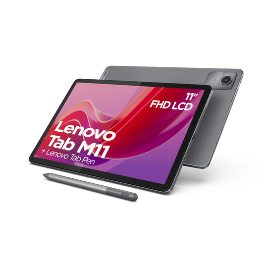 Lenovo planšetdators Tab M11, 27,9 cm (11 collas) skārienekrāns, MediaTek G88, 4 GB RAM, 128 GB eMMC 5.1, Android 13, pelēks, ieskaitot pildspalvu