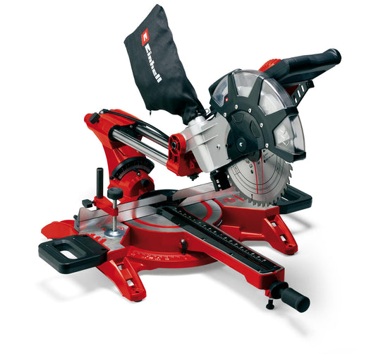 Einhell vilkšanas-šķērsgriezuma leņķzāģis TC-SM 2534/1 Dual - 2350 W, 75 mm griešanas dziļums, 340 mm platums, lāzers.