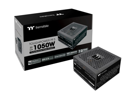 Thermaltake Toughpower PF3 1050W - ATX 3.0, PCIe Gen 5, Smart Zero Ventilators, 80 Plus Platinum, Fully Modular