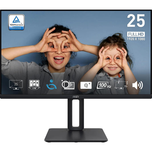 MSI PRO MP251P - 24.5" Full HD IPS monitor, 100Hz, eye-friendly, built-in speakers, adjustable, HDMI 1.4b, D-Sub.