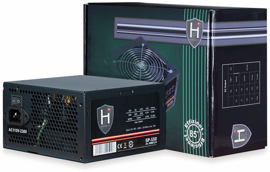 Inter-Tech barošanas bloks 550W HIPOWER SP-550 - 1X 120mm ventilators, efektīvs un uzticams, mazumtirdzniecība 88882110