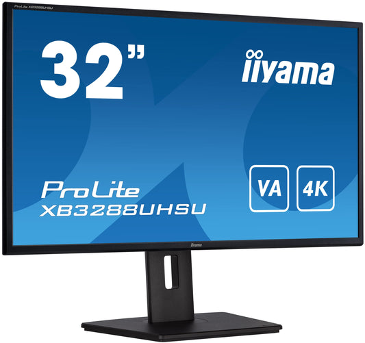 iiyama Prolite XB3288UHSU-B5 - 31.5" 4K UHD VA LED monitor, HDMI, DP, USB3.0, HDR, height adjustable, FreeSync, black