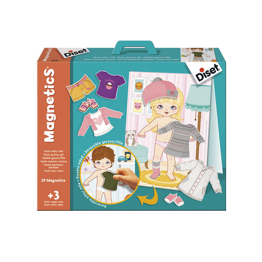 Diset Magnetics VESTIRE Bambino - Colorful magnetic building blocks for creative play and educational development.