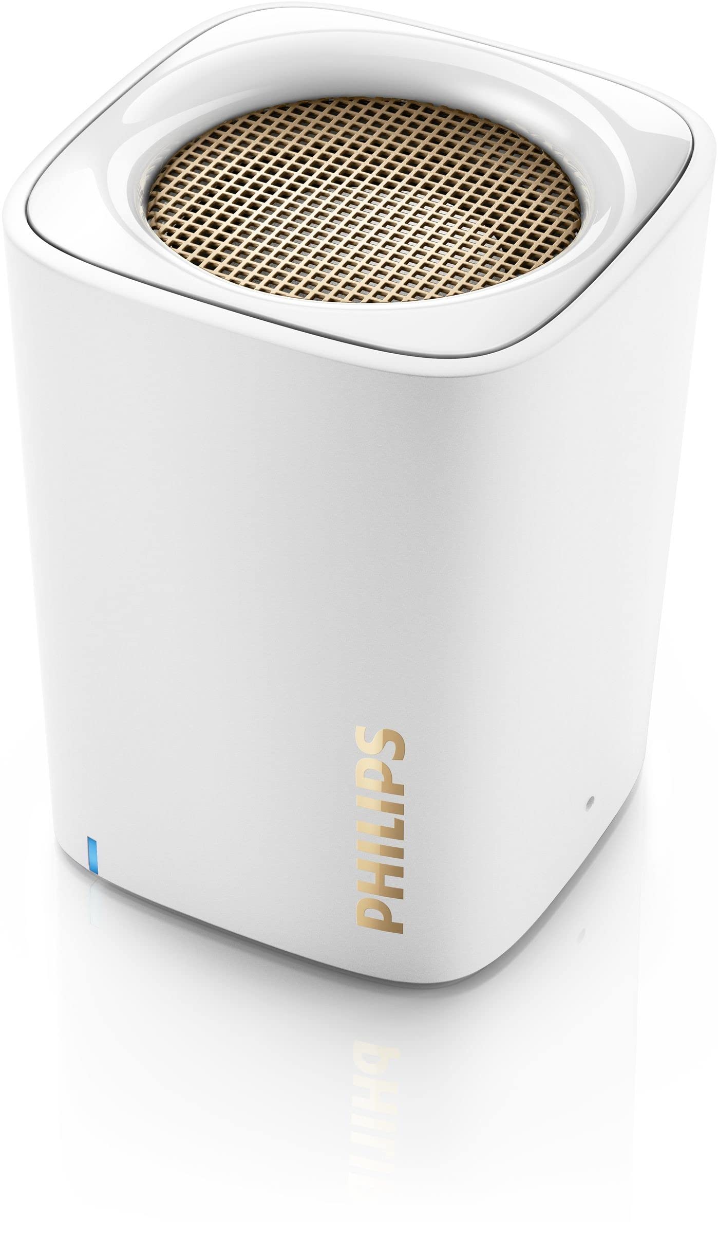 PHILIPS BT100W portatīvais Bluetooth skaļrunis (2 vati, mikrofons) balts