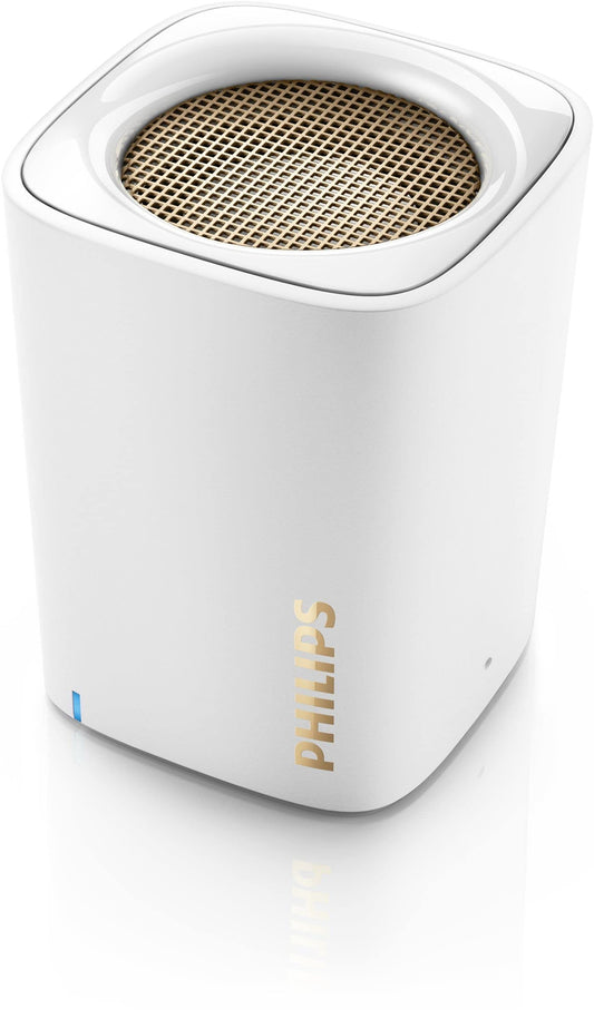 PHILIPS BT100W portatīvais Bluetooth skaļrunis (2 vati, mikrofons) balts