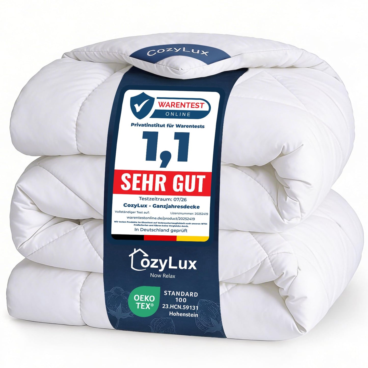 CozyLux sega 200x200 cm, balta, visām 4 sezonām