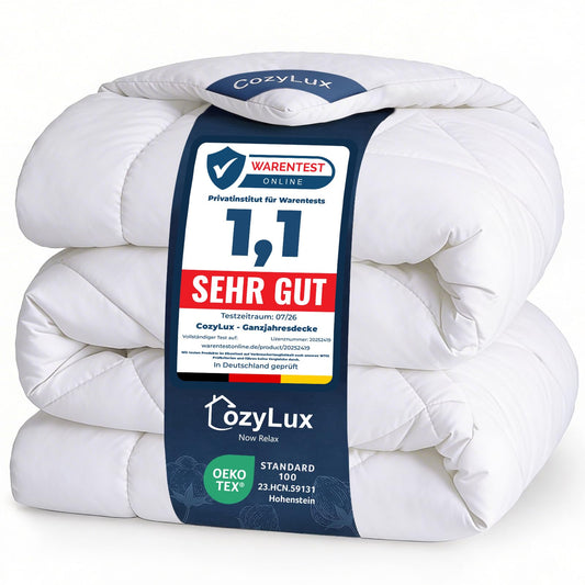 CozyLux sega 200x200 cm, balta, visām 4 sezonām