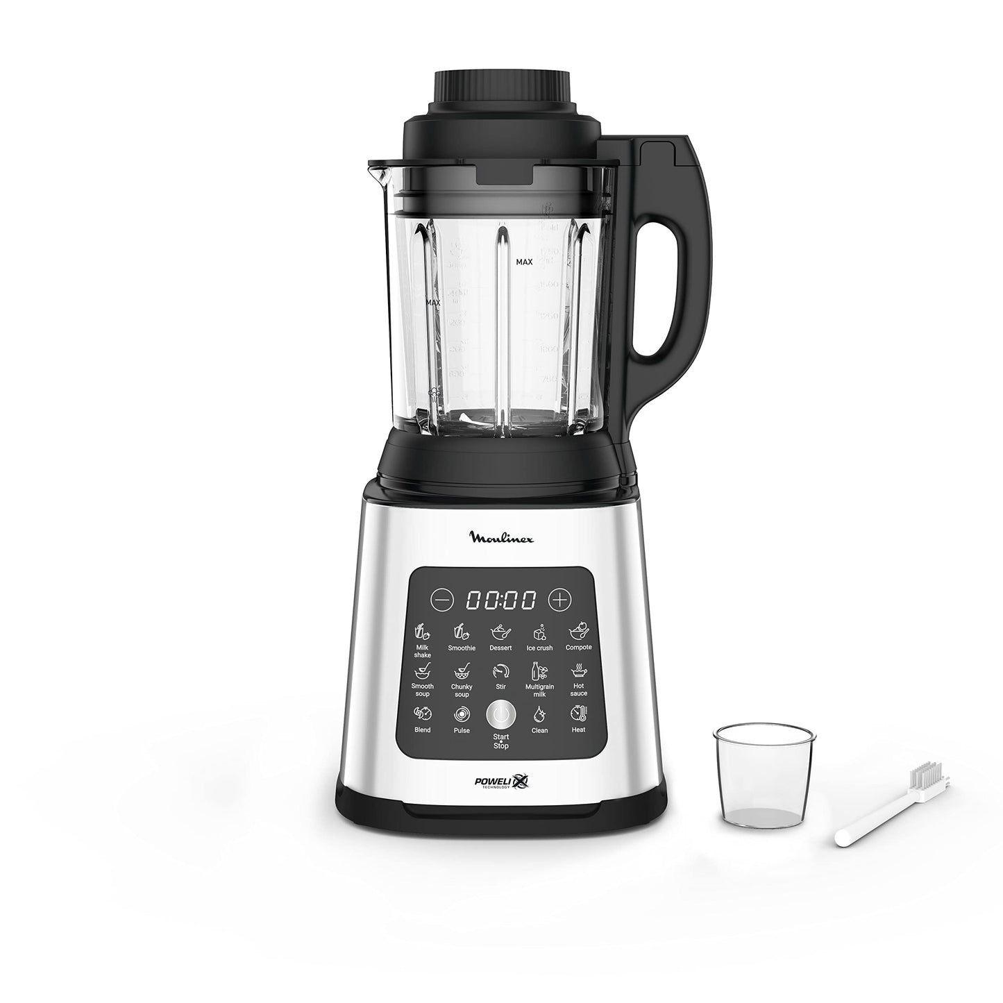 Moulinex Perfect Mix+ LM835D - 1400W, automatic/manual modes, glass jug, stainless steel design