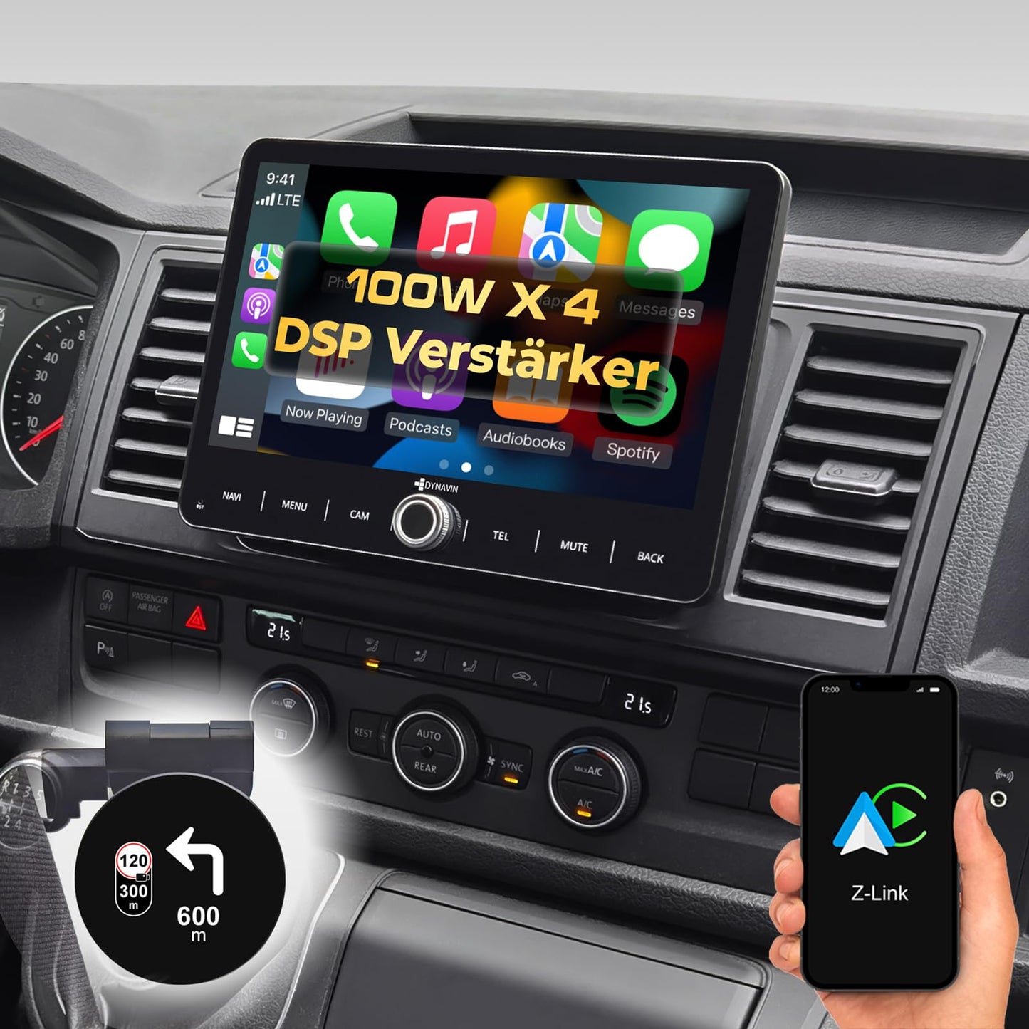 DYNAVIN Android navigācijas magnetola VW T5 T6 Caddy Tiguan Sharan Skoda, 10,1 collas, Wireless CarPlay un Android Auto, Head-up Display, DAB+