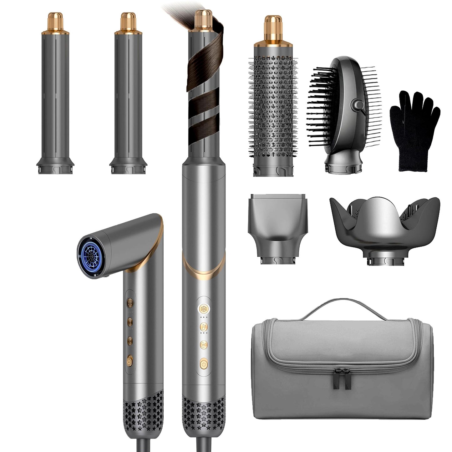 Matu veidotājs OKWRAP Hair Styler Set 6 vienā, daudzfunkcionāls matu veidotājs, 110000 U/MIN