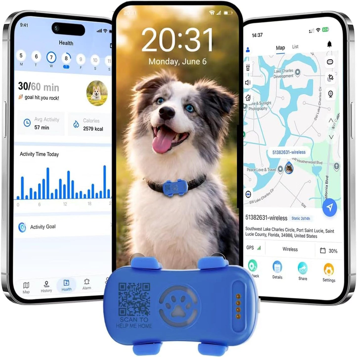 GPS mājdzīvnieku sekotājs 4G suņiem, mazs un viegls suņiem un kaķiem