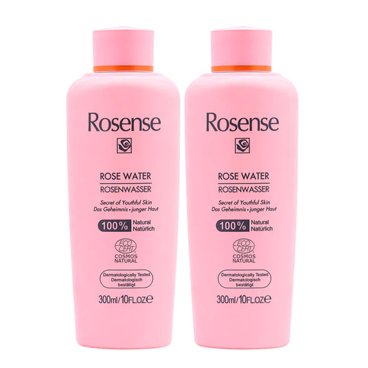Rožūdens sejas tonizēšanai un attīrīšanai Rosense, 2x300ml, ECOCERT dabīgā kosmētika, vegānisks, dermatoloģiski pārbaudīts, bez alkohola, nobriedušai un visu tipu ādai