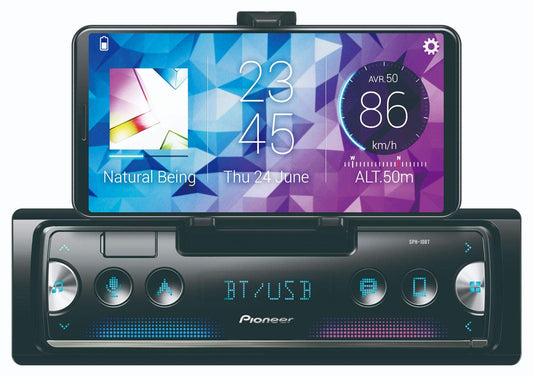 Pioneer SPH-10BT, 1-DIN autoradio ar RDS, Bluetooth, USB MP3, WMA, WAV, FLAC, Android atbalsts, iPhone kontrole, Smart Sync lietotne