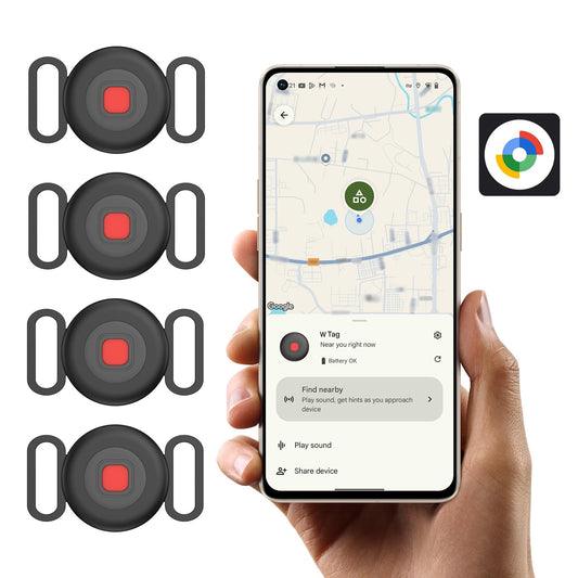 GPS trekeris sunim Android bez abonēšanas, kaķu un suņu izsekotājs kaklasiksnai, Android viedais tags ar Google Find Hub, ūdensizturīgs mājdzīvnieku lokalizētājs, 4 gab.