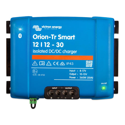 Victron Energy Orion-Tr Smart DC-DC lādētājs (Bluetooth) - 12/12V, 30 Amp, 360-Watt - akumulatora lādētājs dubultajiem akumulatoru sistēmām - izolēts