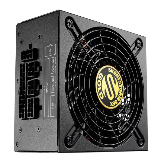 Sharkoon SilentStorm SFX Gold - 500W SFX power supply with cable management for efficient PC builds.