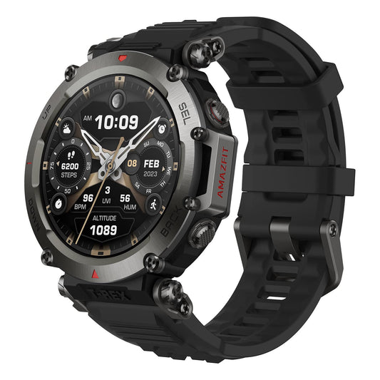 Amazfit T-Rex Ultra 47mm - Dual GPS, route import, 10 ATM water resistance, military-grade cold operation, free diving support.
